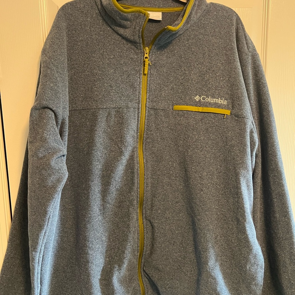 Columbia Heather Gray Jacket with Lime Trim
